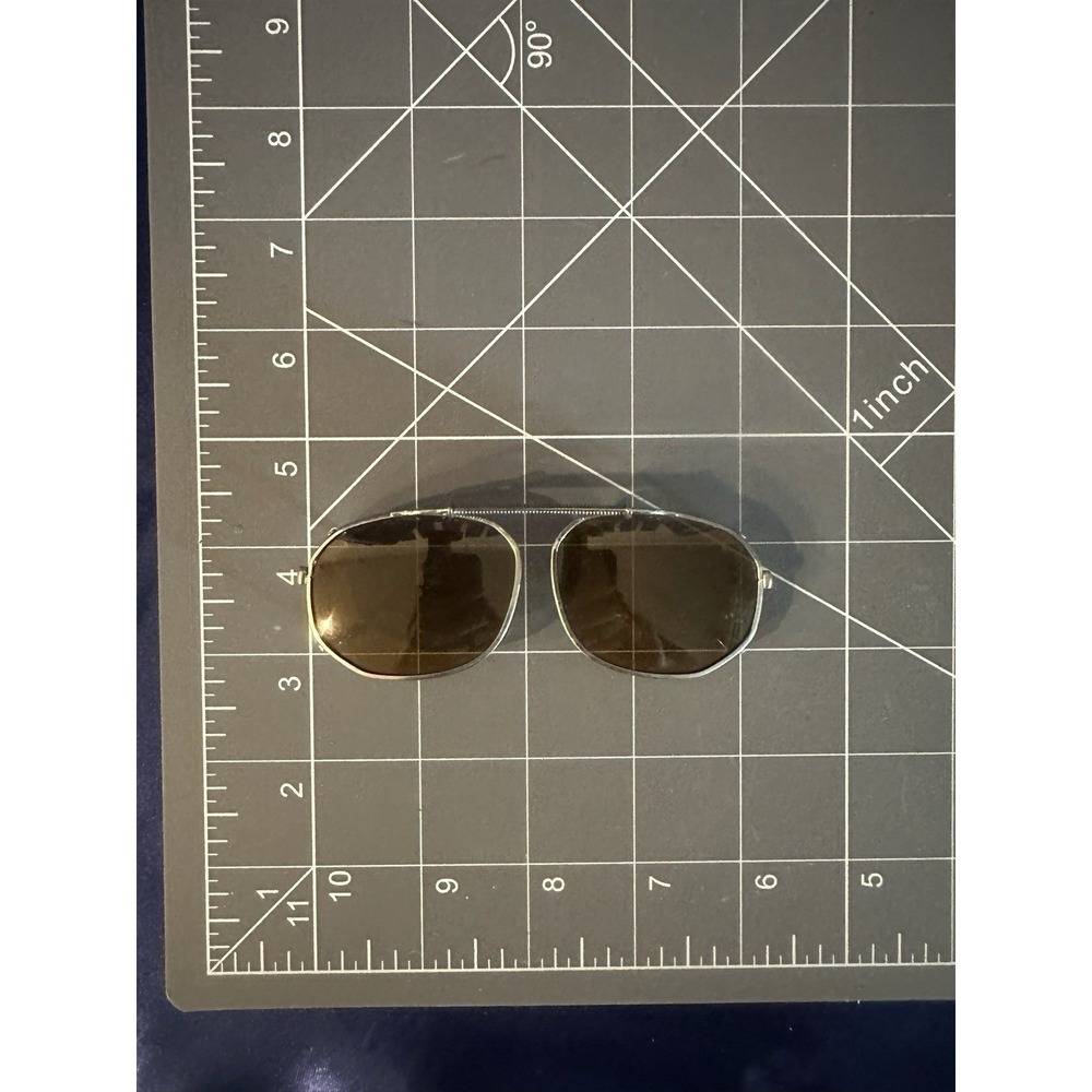 Vintage Adjustable Metal Oval/Rectangle Clip-On Sunglasses